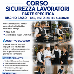 Corso Sicurezza Lavoratori Parte Specifica Rischio Basso (Bar - Ristoranti - Alberghi)